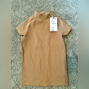 Nude mock neck top